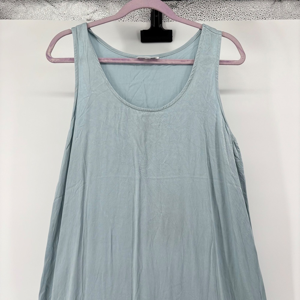 Haven Well Within Womens Blue Cupro Viscose Sleeveless Maxi Tank Dress Large - Picture 2 of 10